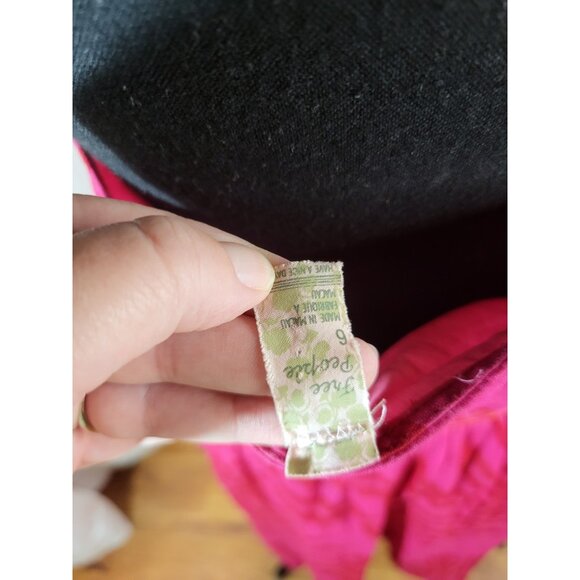 Free People Y2K Pink Tropical Palms Halter Dress Size 6 - Picture 6 of 6